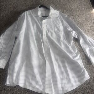 Brooks Brothers 1818 Shirt Mens 18 34/35 Blue Check Regent Non Iron Button Down